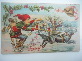 Antique Postcard A Joyful Christmas Posted With Stamp Pennsylvania 1912