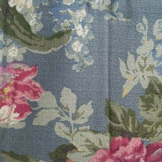 Barkcloth Fabric Vintage Bark Cloth Blue Pink Floral