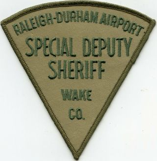 Old Wake County North Carolina Nc Raleigh Airport Special Sheriff Police Patch