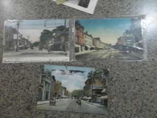 3 Old Postcards - Different Main Street Scenes,  Ca.  1905 - 10,  Catskill Ny