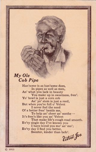 Liggeet & Myers Tobacco Co.  Display,  P.  P.  I.  E.  S.  F.  1915,  Ca.  ; " My Old Cob Pipe "
