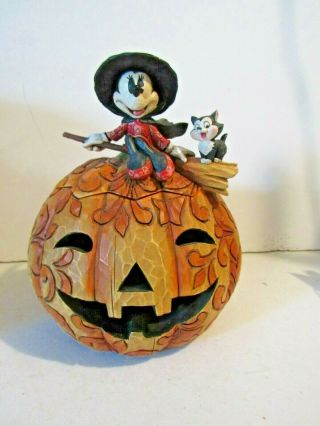 Adorable Disney Traditions Jack - O - Lantern With Minnie Mouse By Jim Shore