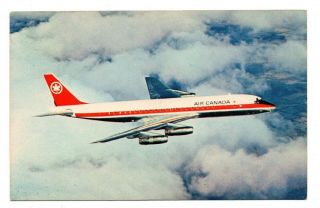 Air Canada Douglas Dc - 8 Trans - Atlantic Trans - Continental Jetliner Postcard