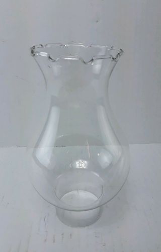 Vintage Glass Oil Lamp Chimney Pie Crust Top 7 " Tall / 2 " Fitter