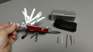 Victorinox Champ Swiss Army Knife With Sheath (ruby Red See Thru)