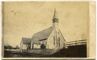 Germantown Philadelphia Pa Pennsylvania Stone Church 1860s D.  Hinkle Cdv Photo