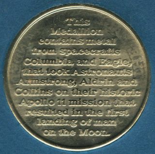 APOLLO 11 MANNED FLIGHT AWARENESS MEDALLIONS - NEIL ARMSTRONG WAS THE COMMANDER 2