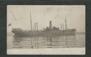 S972) Ww1 Era Postcard Of The Cargo Ship Ss Sterope Sunk By U - 155 After Battle