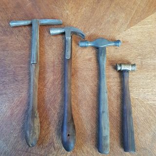 4 Vintage Hammers ;brass,  Wynn Timmins,  Brades 1937 Gpo,  Jewellers