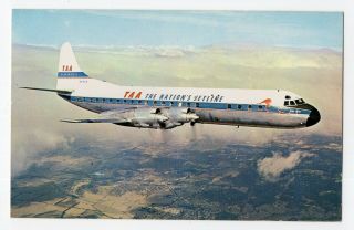 Lockheed Electra Ii Jetliner Trans Australia Airlines 1960s Taa Advertising