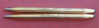 Vintage,  Cross Pen & Pencil Set 14k Gold Filled,  Been In Attic,  Both Write Well