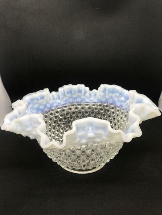 White Opalescent Hobnail Glass Gas Oil Lamp Shade 3 1/2” Inch Fitter