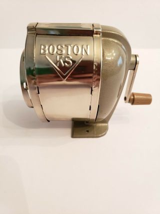 Vintage Boston Crank Pencil Sharpener Model Ks 8 - Hole Desk Or Wall Mount