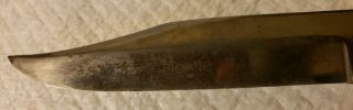 WADE & BUTCHER SHEFFIELD ENGLAND BOWIE KNIFE WITH STAG HANDLE & SHEATHE 4