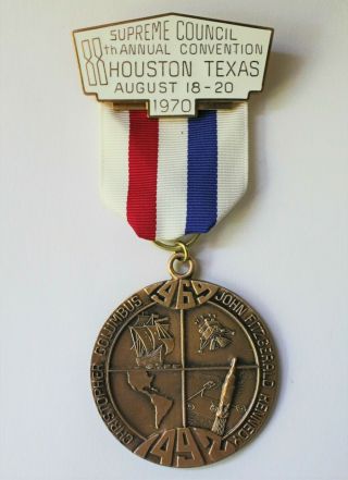 Rare Knights Of Columbus 88th Annual Convention Supreme Council Medal - Houston