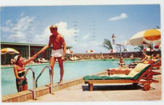 Vintage Key West Florida Fl " The Key Wester Hotel " Advert.  Postcard 1955 Cancel