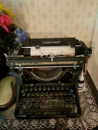 Antique Underwood No.  5 Typewriter Industrial Decor Usa 1920s Steampunk Industry