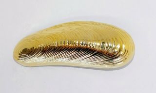 Rare Vintage Ted Arnold Ltd Gold Tone Mussel Sea Shell Desk Stapler