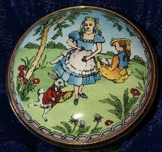 English Enamel Trinket Box 38 Halcyon Days Alice In Wonderland Lewis Carroll