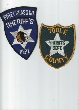 Hard To Find Obsolete Sweet Grass And Toole County Montana Sheriff Patches