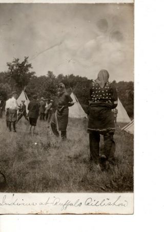 Rppc Buffalo Bills Wild West Show Pawnee Indians Tent Battle Creek Mi 856