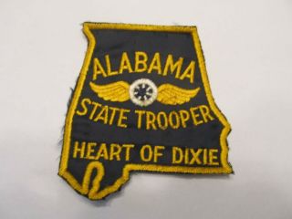 Alabama State Trooper Patch Old Black Diff Cloth