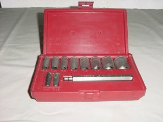 Vintage Snap On Tools Blue Point Gasket Punch Maker Set Plastic Case Usa Made
