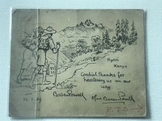 Boy Scout Post Card Signed Baden Powell Dated On 1939 2