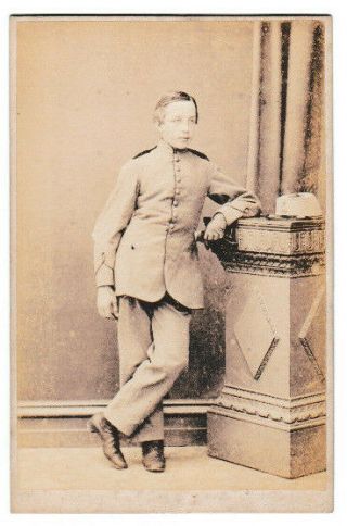 Sir John Loftus Tottenham,  Irish,  In Harrow School Otc Uniform Dublin 1866 Cdv