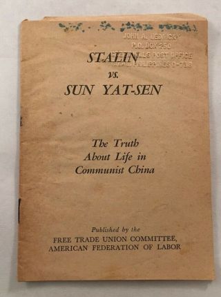 Anti Stalin Vs Sun Yat - Sen The Truth About Communist China Propaganda Booklet