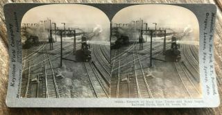Illinois Centennial Stereoview Network Of Main Line Tracks East St Louis