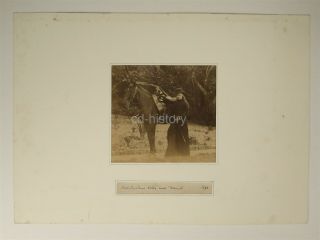Young Woman In Riding Cloths With Horse & Side Saddle 1890 Photo