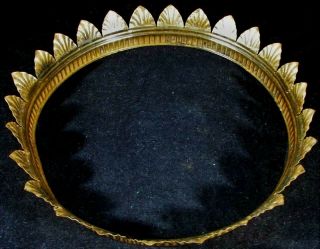 Antique 6 3/8 " Diam.  Brass Victorian Crown Ring For Hanging Oil Kero.  Lamp Shade