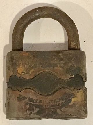 Antique Vintage Yale Brass Lock Yale And Towne Mfg.  Padlock Stamford,  Ct,  No Key