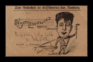 Dr Jim Stamps Postcard To The Memory Of The American Bar Hamburg Germany