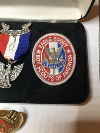 BOY SCOUT Vintage EAGLE SCOUT Patch & Pin Set W/Box & Never Removed 2