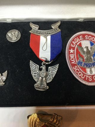 BOY SCOUT Vintage EAGLE SCOUT Patch & Pin Set W/Box & Never Removed 3