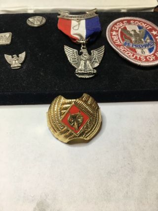 BOY SCOUT Vintage EAGLE SCOUT Patch & Pin Set W/Box & Never Removed 5
