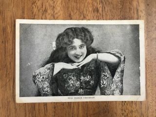 Antique C.  1900 English Actress Photo Postcard " Madge Crichton " Singer (pf1 - 18)