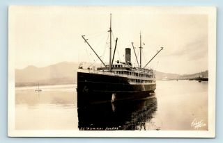 Early View Of Steamship Ss Admiral Rogers In Alaska - Fisher Studio Photo - Rppc