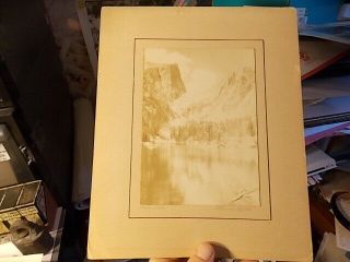 Rare Signed Cabinet Photo,  Listed Colorado Print Artist Lyman Byxbe " Dream Lake "