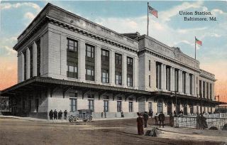 C62/ Baltimore Maryland Md Postcard C1910 Union Station Railroad Depot 2