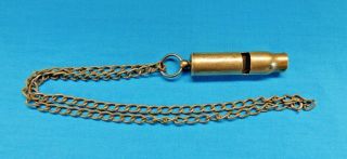Vintage Antique Bsa Boy Scouts Of America Whistle With Chain Brass Eagle
