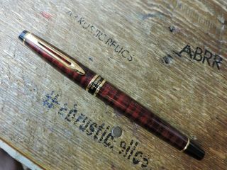 Vintage Laque Dune Red Gold Trim Gt Waterman Expert Rollerball Pen France