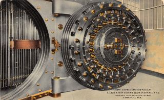 Chicago Il Closeup Of Save Deposit Vault Lake View Trust & Savings Bank C1910 Pc
