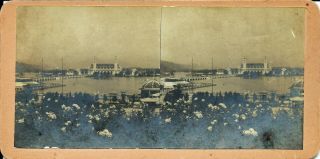 Rare 1905 Portland Lewis & Clark Exposition Stereoview - Government Bldg.  & Lake