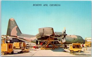 Robins Air Force Base Afb Georgia Postcard " Aircraft Maintenance " C1960s