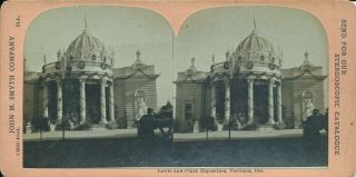 Rare 1905 Portland Lewis & Clark Exposition Stereoview By Smyth - Missouri Bldg.
