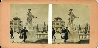 Rare 1905 Portland Lewis & Clark Exposition Stereoview - William Clark Statue