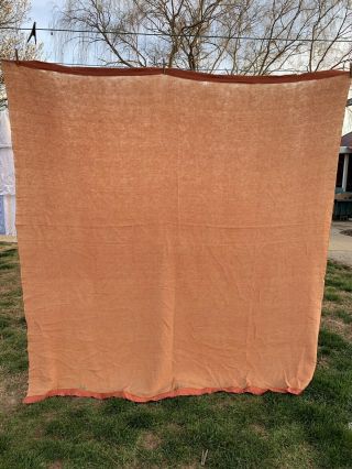 Vintage Pumpkin Wool Cutter Blanket With Satin Binding